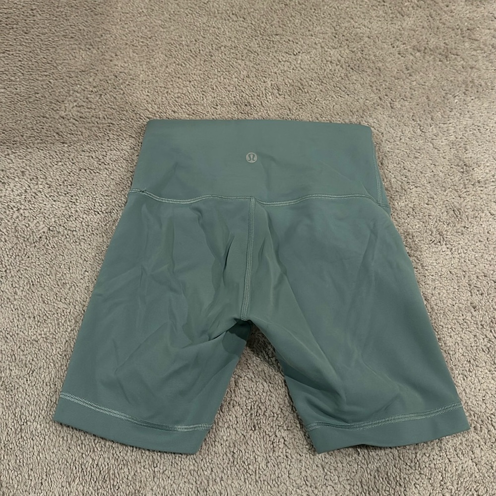 Mint green Lululemon biker shorts